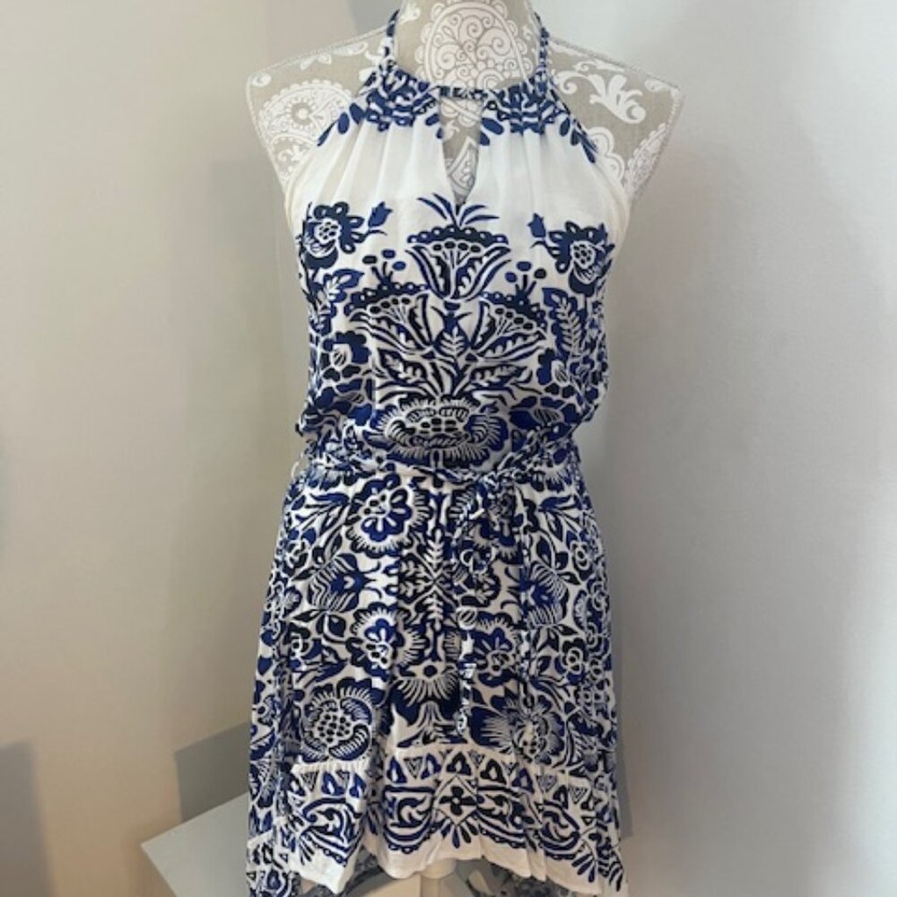 Asymmetrical halter dress